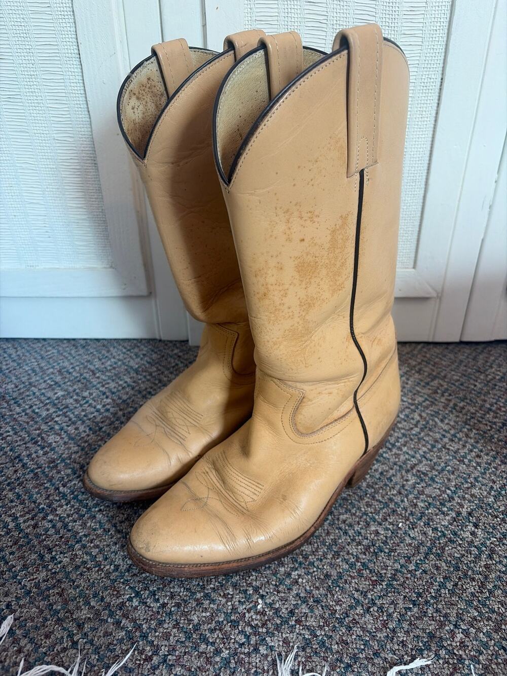 Vintage FRYE 2308 Buttercup Leather Western Cowboy Boots Men's Made in USA